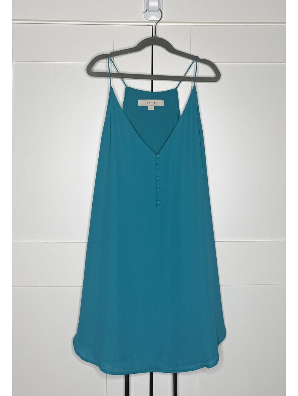 LOFT Women's Teal Sleeveless Halter Blouse Size Medium